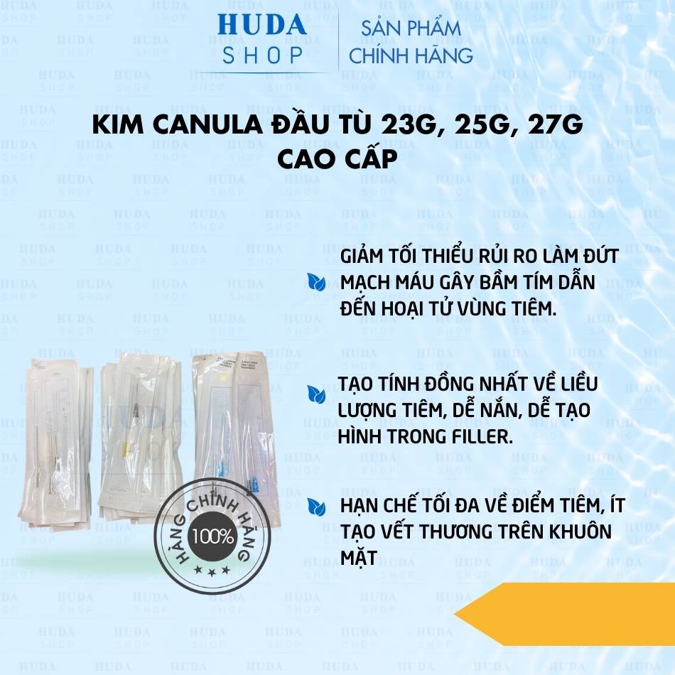 Kim canula đầu tù 23G, 25G, 27G cao cấp